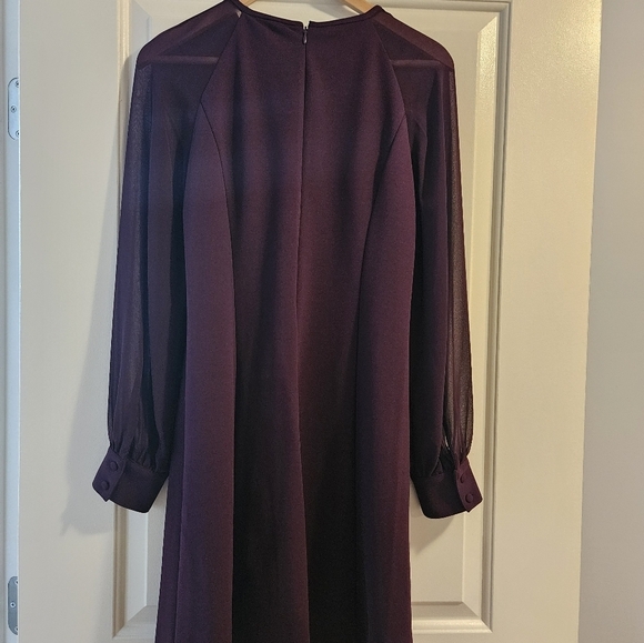 Calvin Klein Sheer Sleeve Shift Dress - Picture 3 of 6